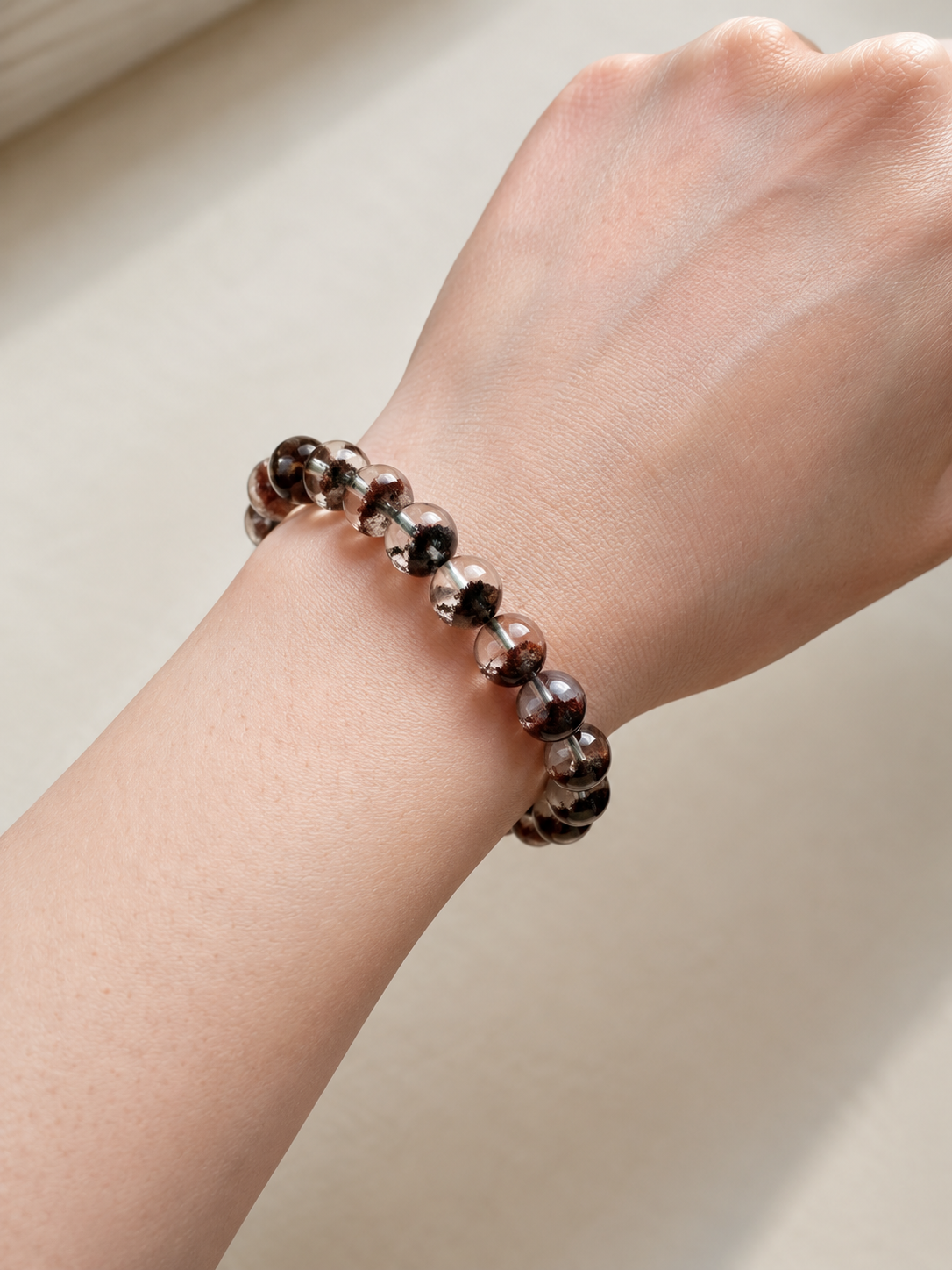 Natural Cornucopia Red Ghost Quartz Bracelet (Ref: G002)