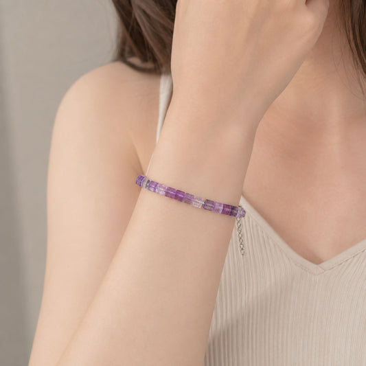 Lavender Purple Amethyst Gemstone Bracelet