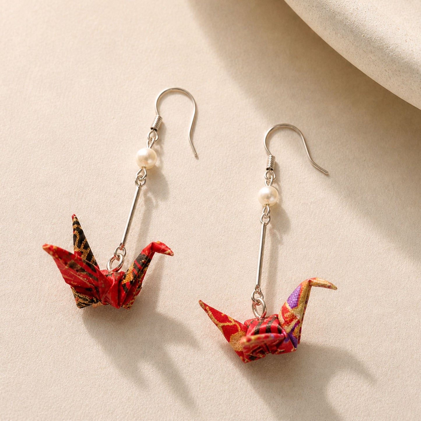 Origami Crane Earrings – Purple