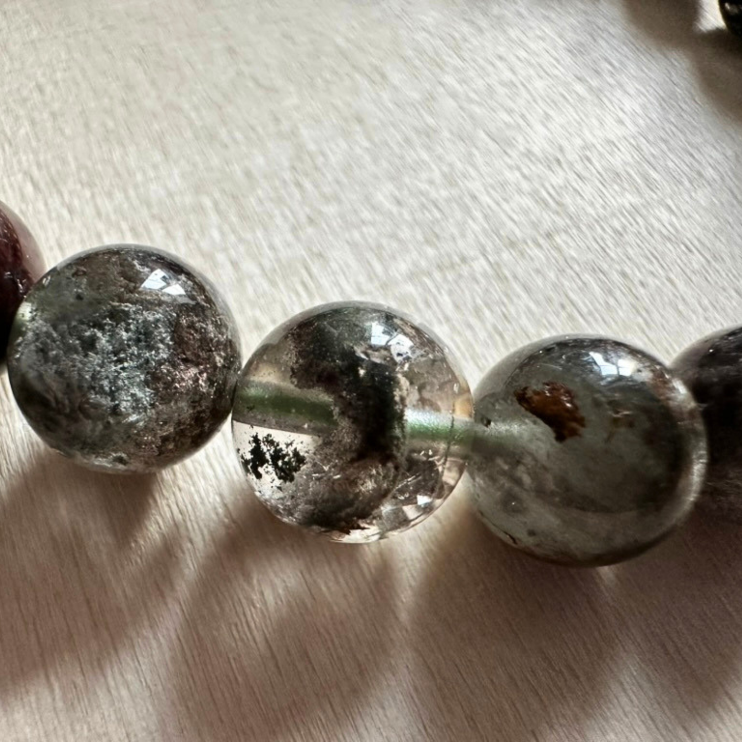 Natural Cornucopia Red Ghost Quartz Bracelet (Ref: G001)