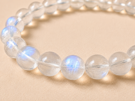 Natural Blue Moonstone Crystal Bracelet (Ref: M002)