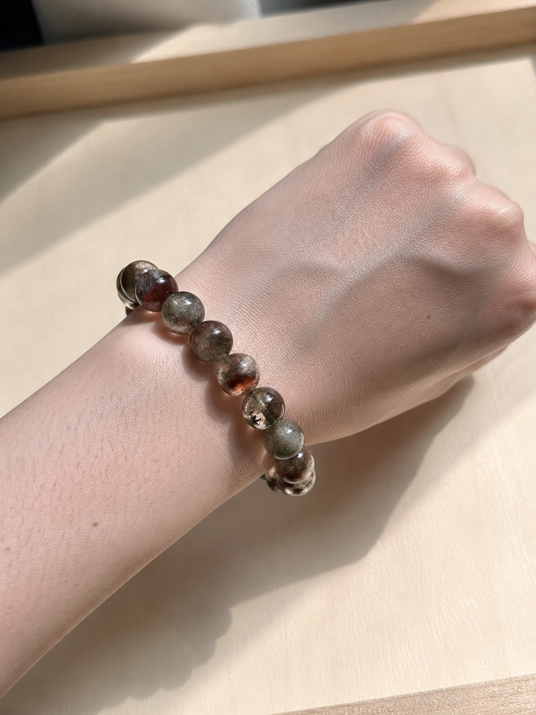 Natural Cornucopia Red Ghost Quartz Bracelet (Ref: G001)