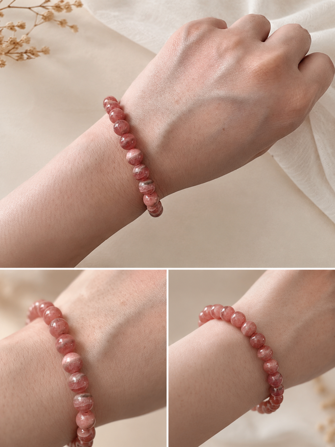 Natural Rhodochrosite Crystal Bracelet – (Ref: R001)