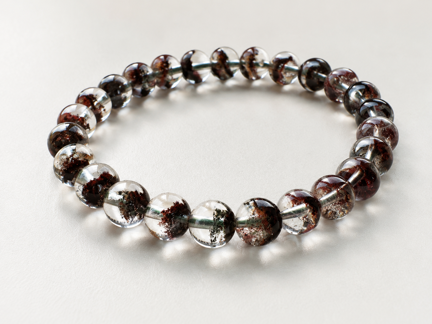 Natural Cornucopia Red Ghost Quartz Bracelet (Ref: G002)