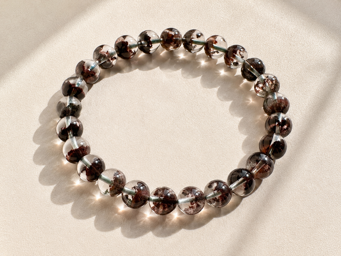 Natural Cornucopia Red Ghost Quartz Bracelet (Ref: G002)