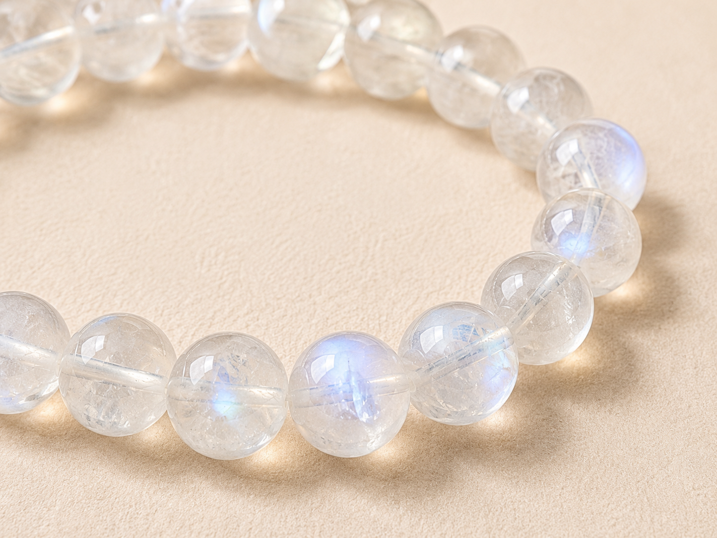 Natural Blue Moonstone Crystal Bracelet (Ref: M001)