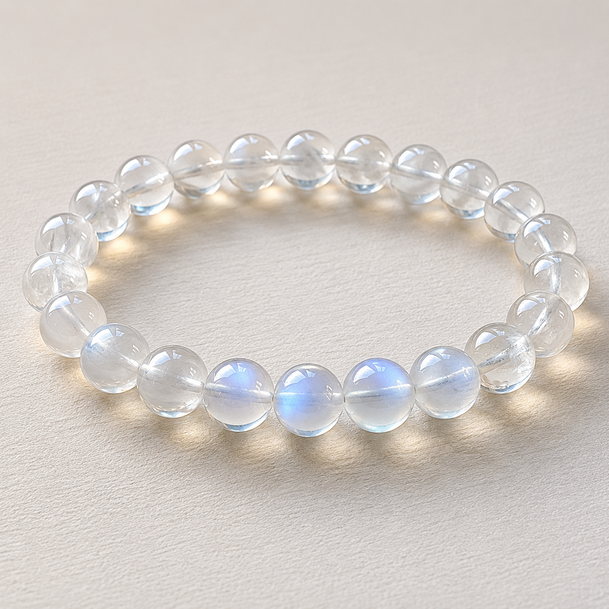 Natural Blue Moonstone Crystal Bracelet (Ref: M001)