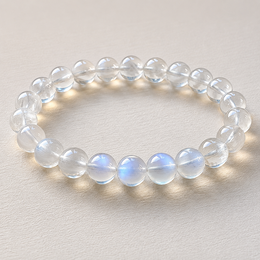 Natural Blue Moonstone Crystal Bracelet (Ref: M001)