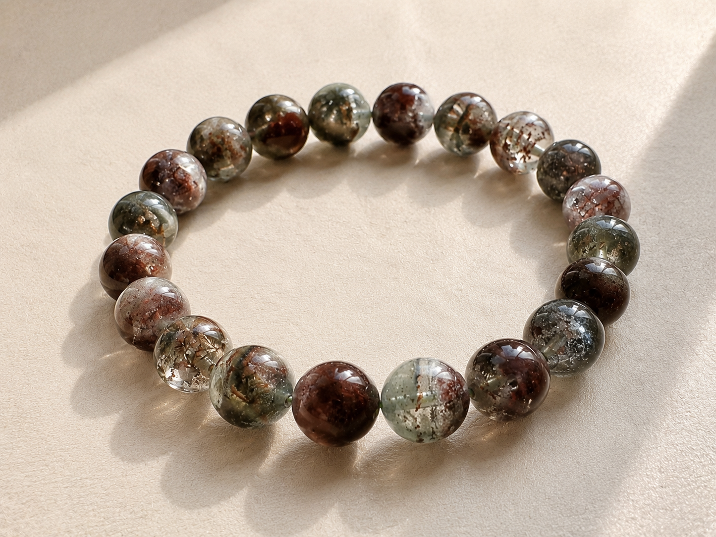 Natural Cornucopia Red Ghost Quartz Bracelet (Ref: G001)