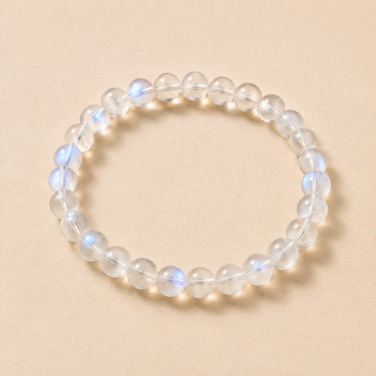 Natural Blue Moonstone Crystal Bracelet (Ref: M002)