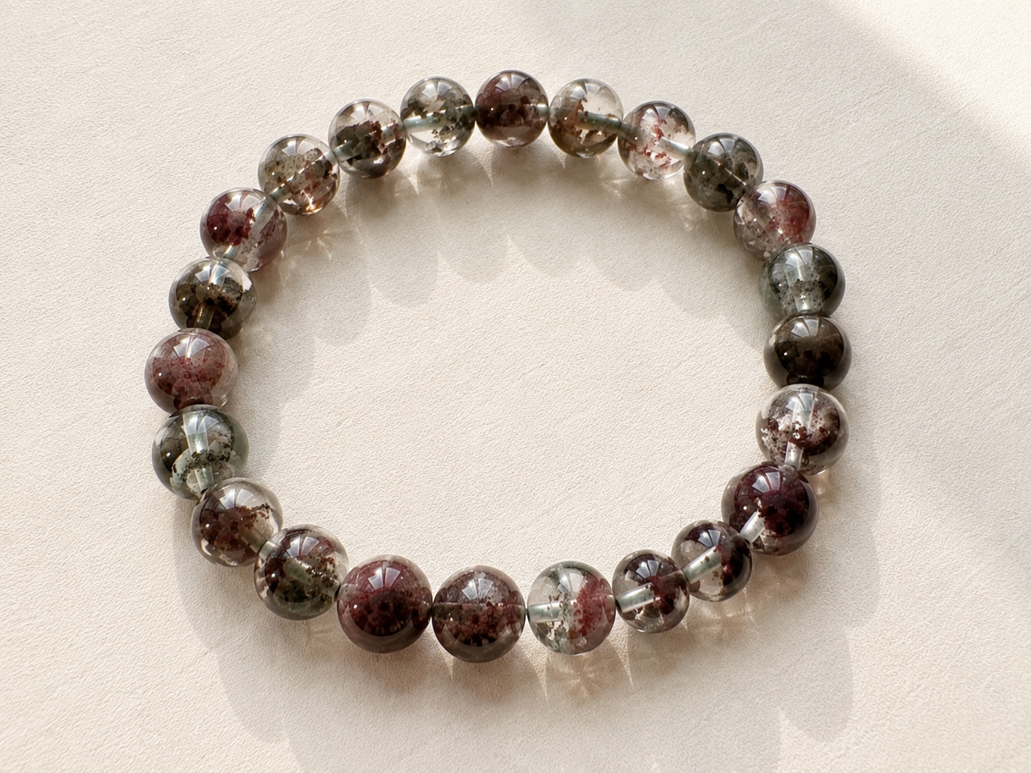 Natural Cornucopia Red Ghost Quartz Bracelet (Ref: G001)