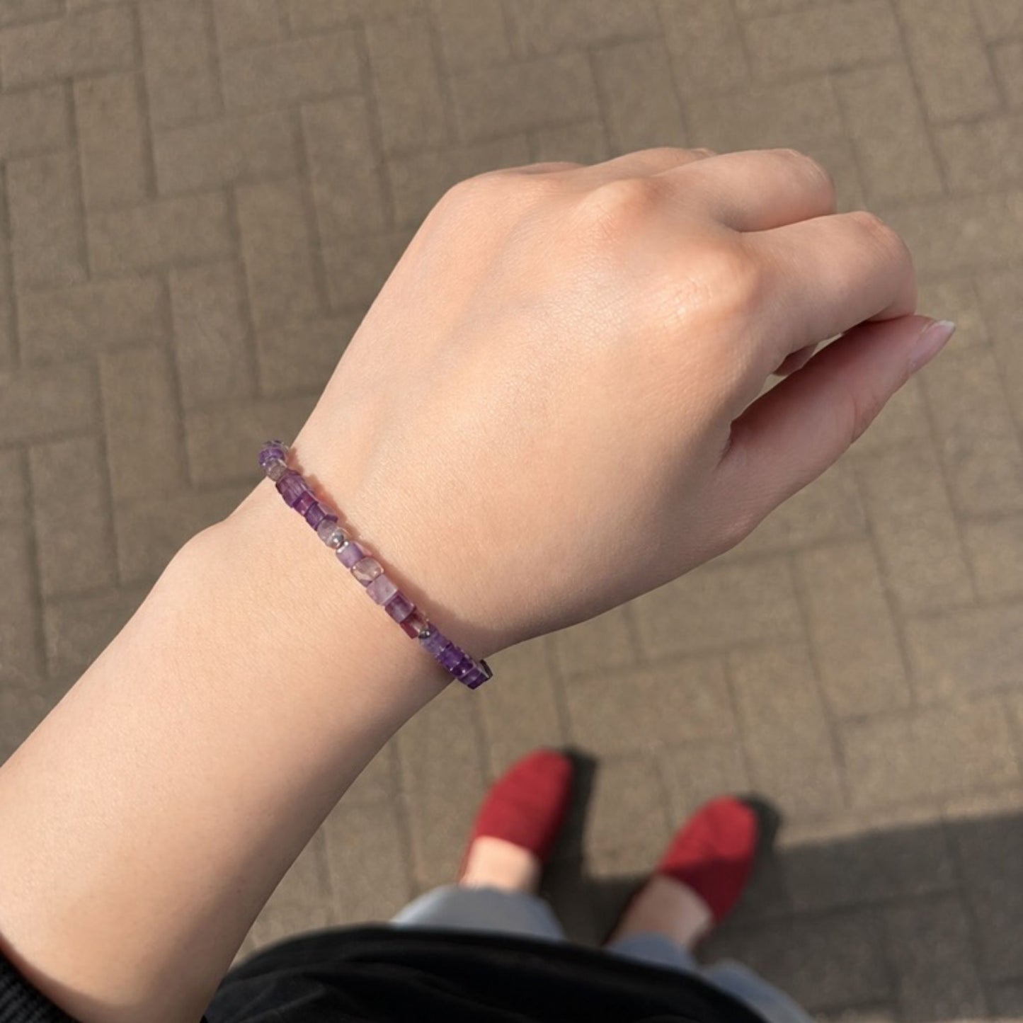Lavender Purple Amethyst Gemstone Bracelet