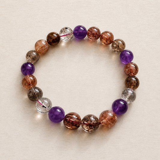 Natural Super Seven Crystal Bracelet (Ref: S002)