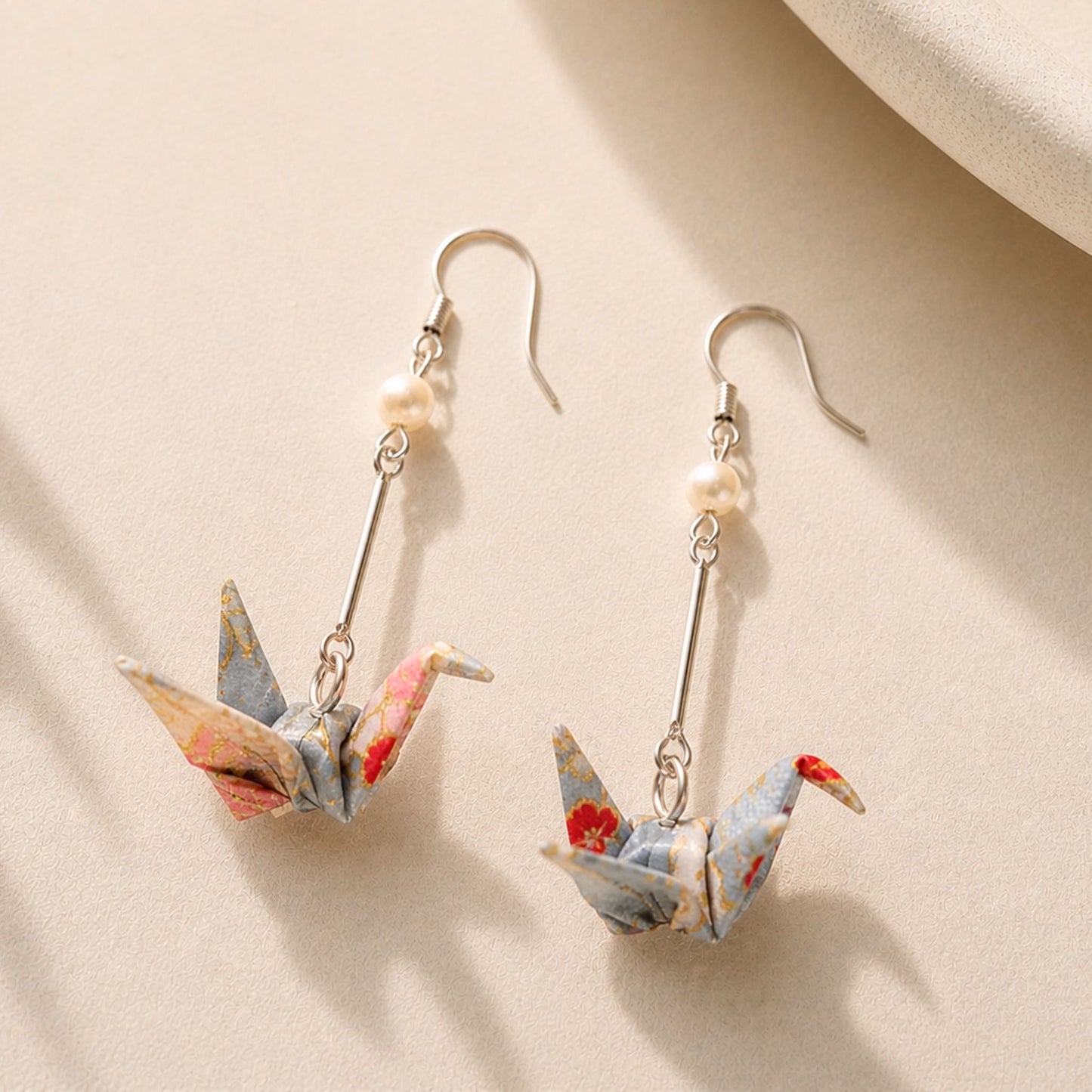 Origami Crane Earrings – Light Blue