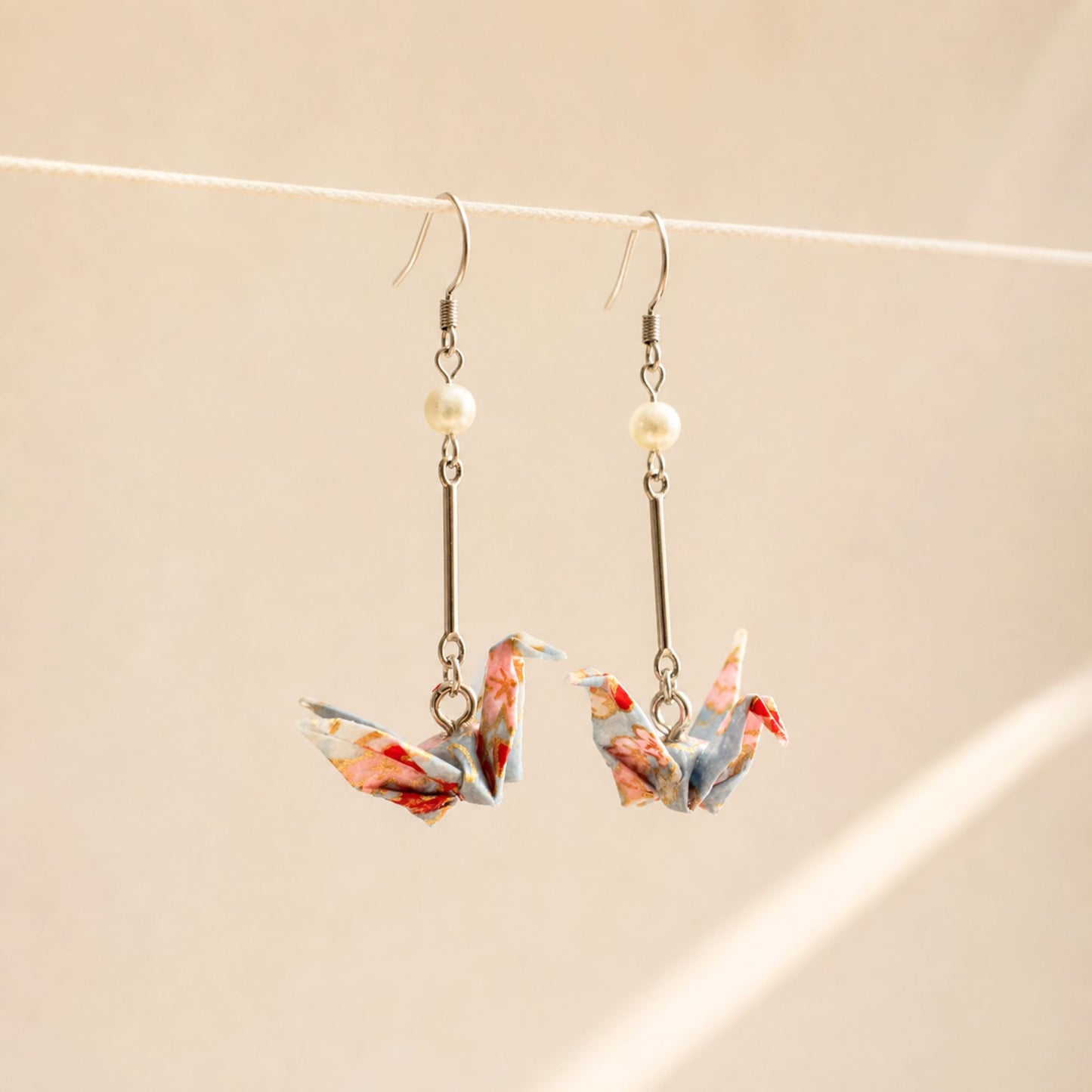 Origami Crane Earrings – Light Blue