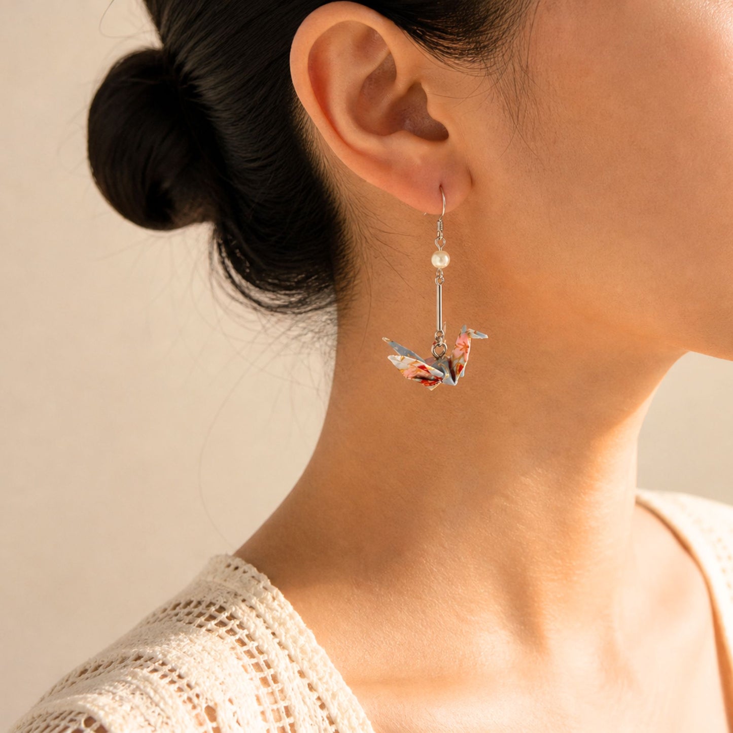 Origami Crane Earrings – Light Blue