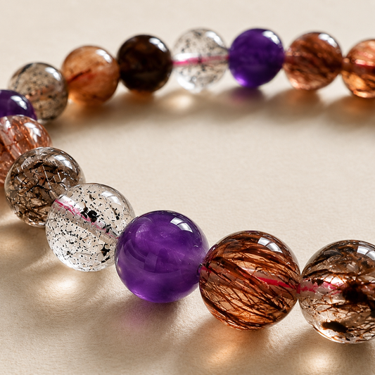 Natural Super Seven Crystal Bracelet (Ref: S002)