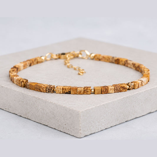 Earth Tone Picture Jasper Gemstone Bracelet